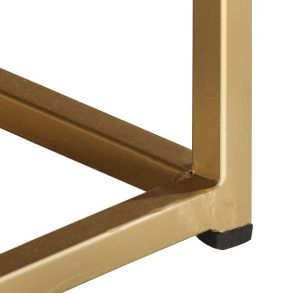 Soffbord svart och guld 90x50x35 cm massivt mangoträ