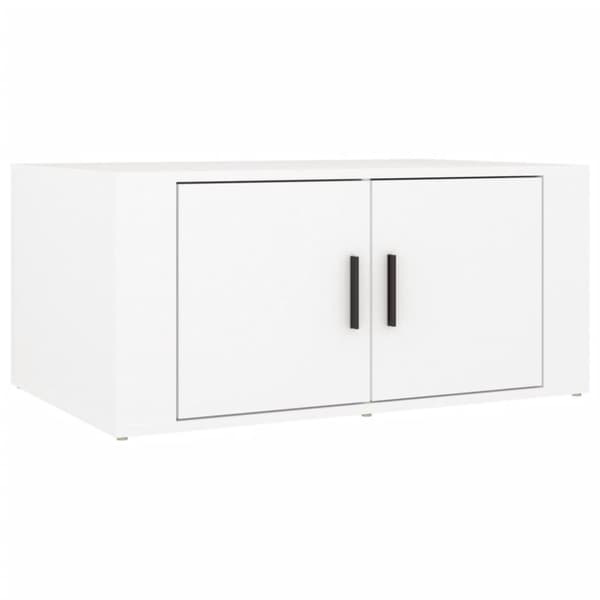 Soffbord vit 80x50x36 cm konstruerat trä