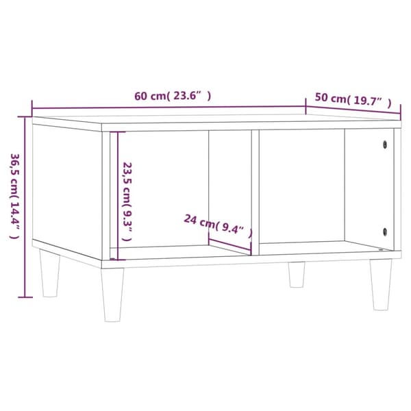 Soffbord betonggrå 60x50x36,5 cm konstruerat trä