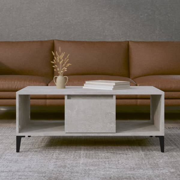 Soffbord betonggrå 90x50x36,5 cm konstruerat trä