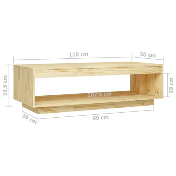 Soffbord 110x50x33,5 cm massiv furu