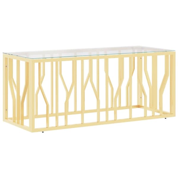 Sohvapöytä 110x45x45 cm ruostumaton teräs ja lasi
