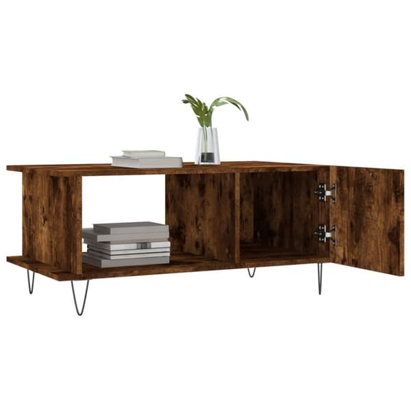 Soffbord rökfärgad ek 90x50x40 cm konstruerat trä