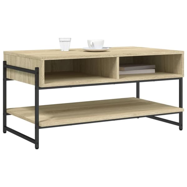 sofabord 90x50x45 cm konstrueret træ sonoma-eg