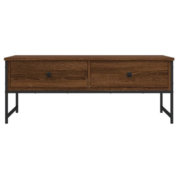 sofabord 101x49x39,5 cm konstrueret træ brun egetræsfarve
