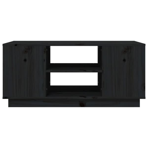 Soffbord svart 90x49x40,5 cm massiv furu