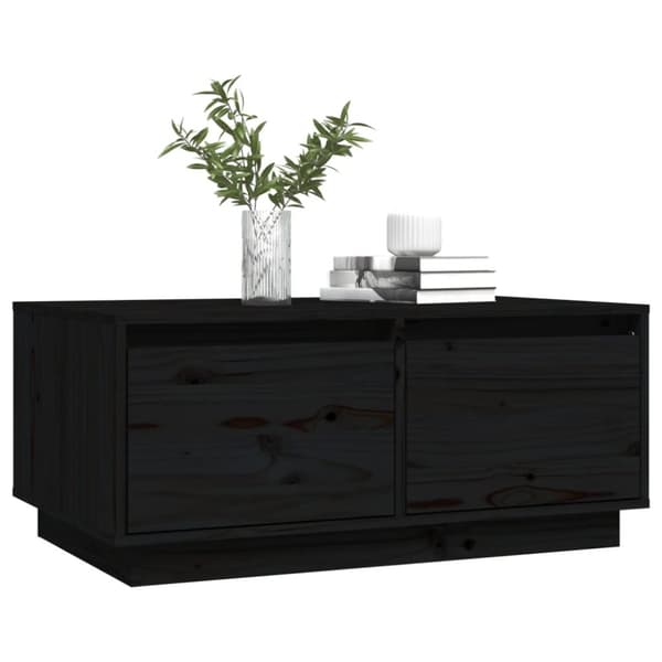 Soffbord svart 80x50x35 cm massivt furu