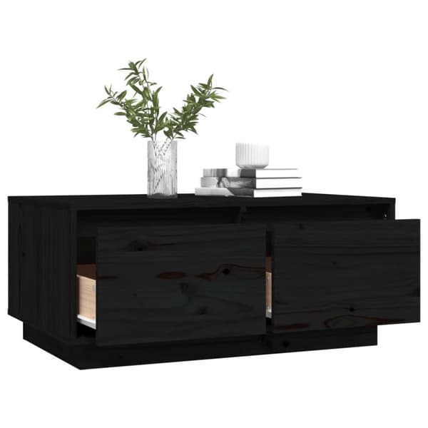 Soffbord svart 80x50x35 cm massivt furu