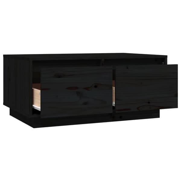 Soffbord svart 80x50x35 cm massivt furu