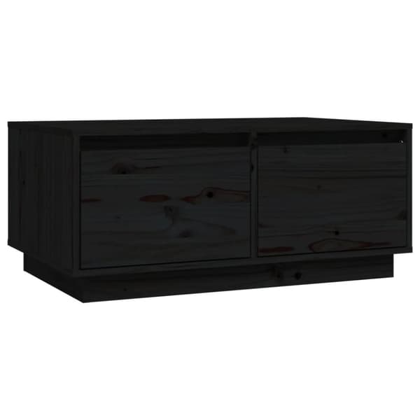 Soffbord svart 80x50x35 cm massivt furu