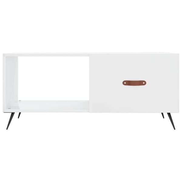 Soffbord vit högglans 90x50x40 cm konstruerat trä