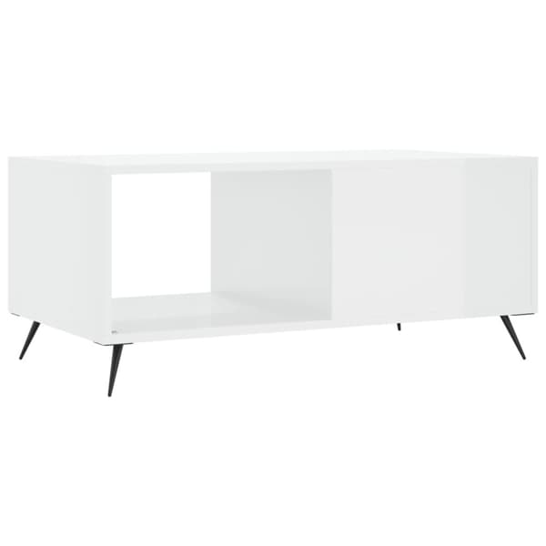 Soffbord vit högglans 90x50x40 cm konstruerat trä