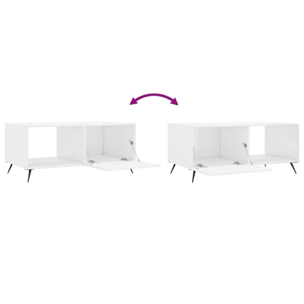 Soffbord vit högglans 90x50x40 cm konstruerat trä