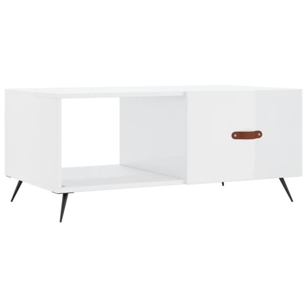 Soffbord vit högglans 90x50x40 cm konstruerat trä