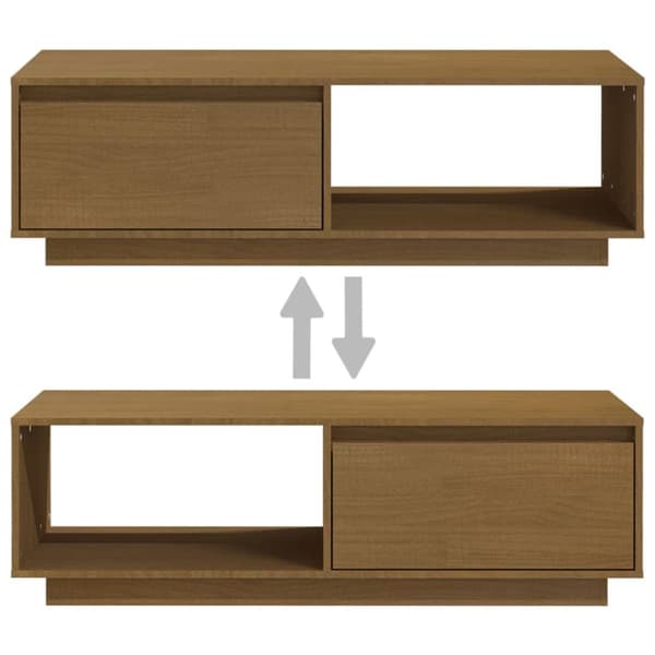 Soffbord honungsbrun 110x50x33,5 cm massiv furu