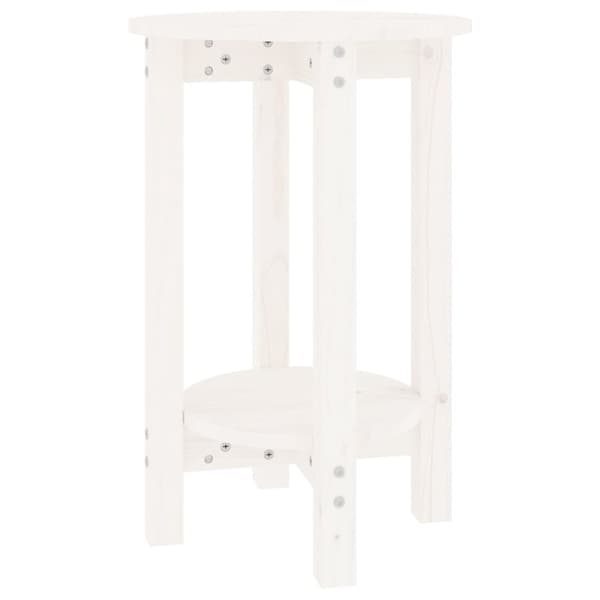 Soffbord vit Ø 40x60 cm massiv furu