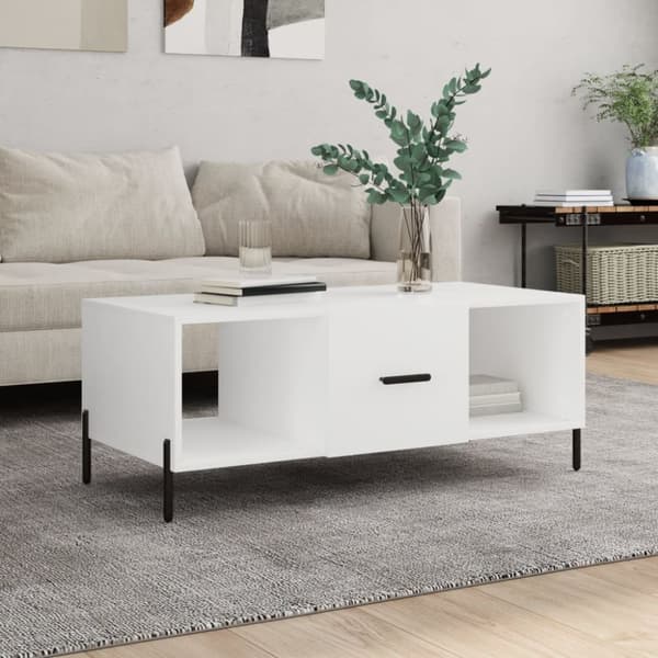 sofabord 102x50x40 cm konstrueret træ hvid