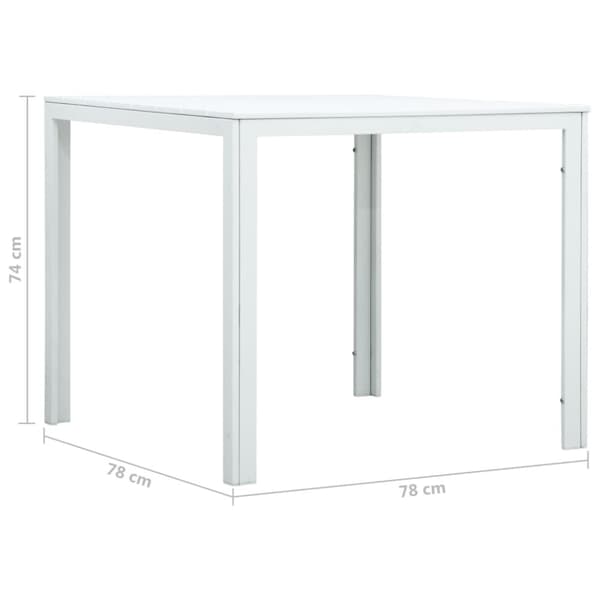 Sohvapöytä valkoinen 78x78x74 cm HDPE puutyyli