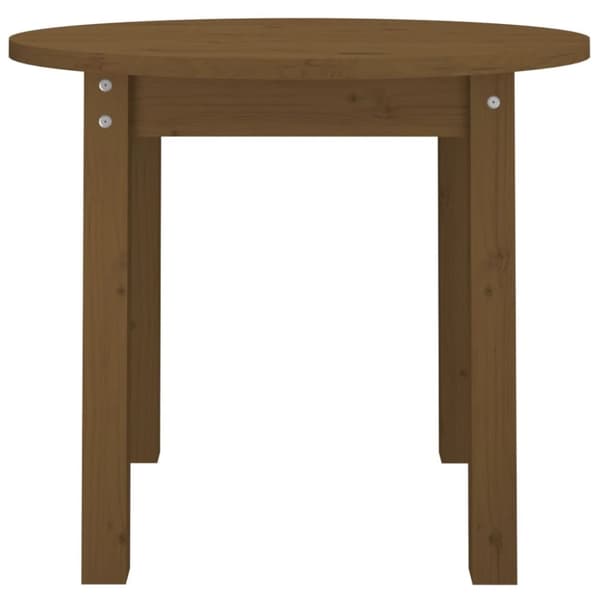 sofabord Ø 55x45 cm massivt fyrretræ gyldenbrun