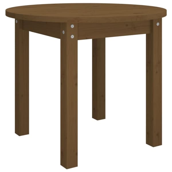 sofabord Ø 55x45 cm massivt fyrretræ gyldenbrun
