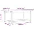 Miniatyrbillede 8 af 8: sofabord 110x55x45 cm massivt fyrretræ sort
