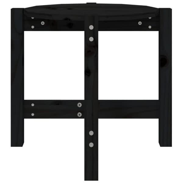 Soffbord svart Ø 52,5x45 cm massiv furu