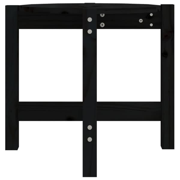 Soffbord svart Ø 52,5x45 cm massiv furu
