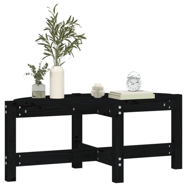 sofabord 87x48x35 cm massivt fyrretræ sort