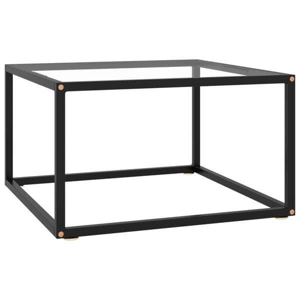 sofabord 60x60x35 cm hærdet glas sort