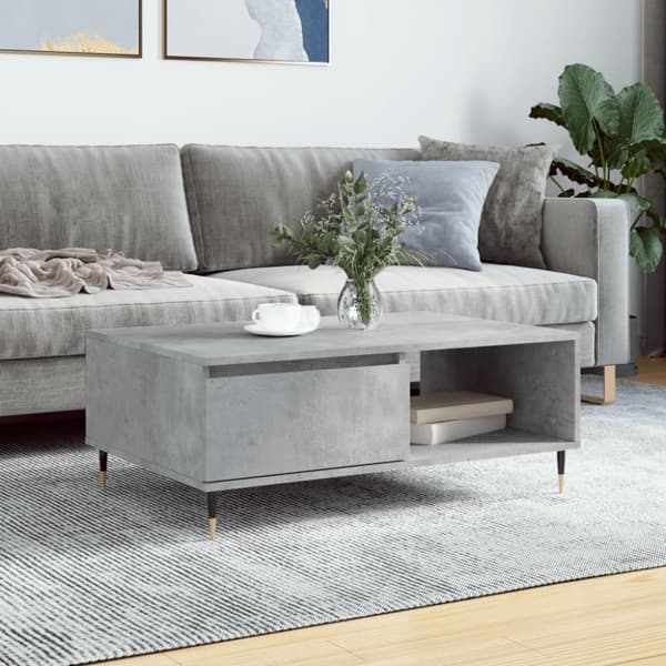 sofabord 90x60x35 cm konstrueret træ betongrå