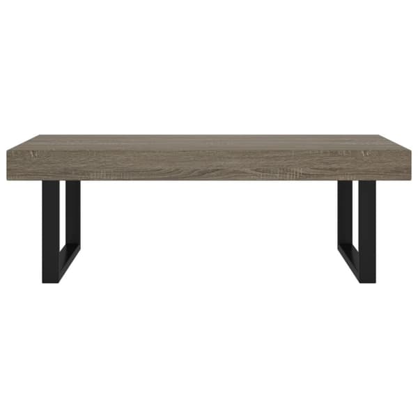 Soffbord grå och svart 120x60x40 cm MDF och järn