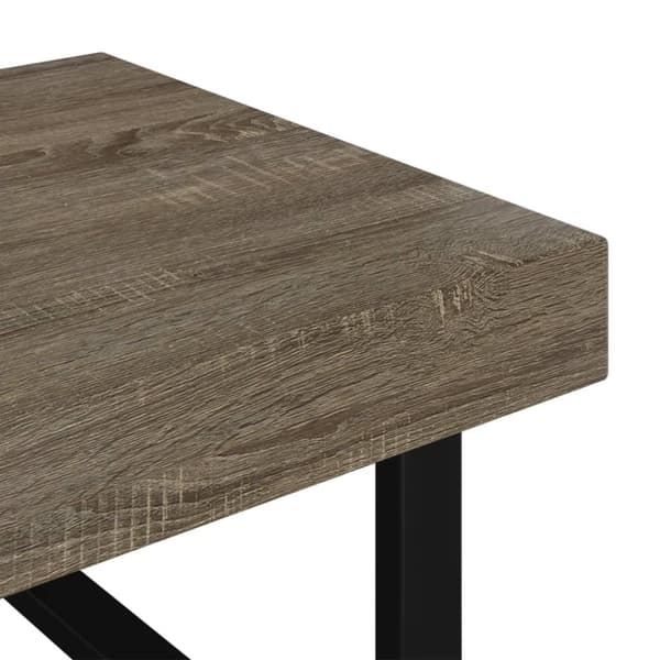 Soffbord grå och svart 120x60x40 cm MDF och järn