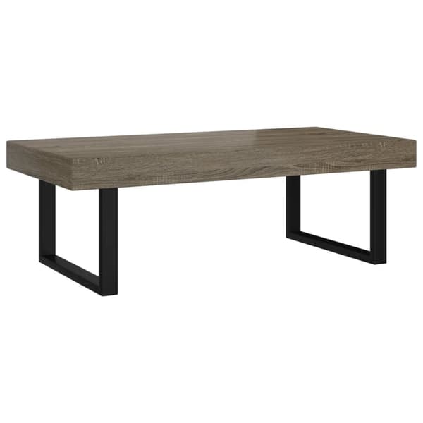 Soffbord grå och svart 120x60x40 cm MDF och järn