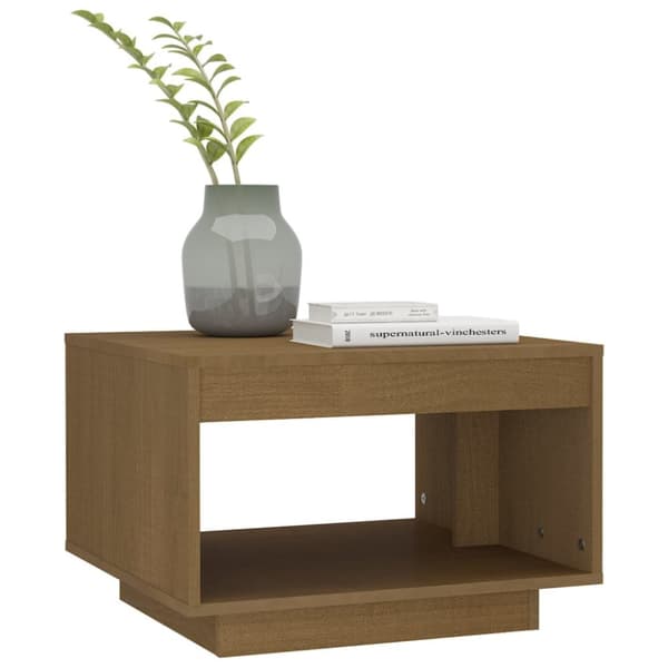 Soffbord honungsbrun 50x50x33,5 cm massiv furu