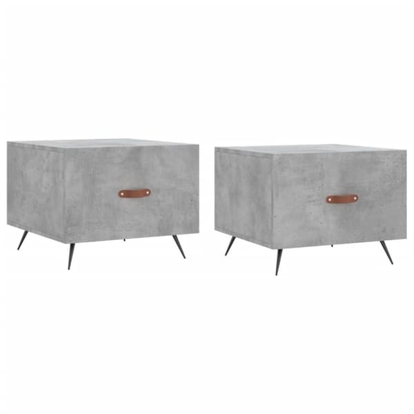 sofaborde 2 stk. 50x50x40 cm konstrueret træ betongrå