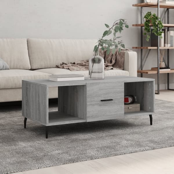 Sohvapöytä harmaa Sonoma 102x50x40 cm tekninen puu