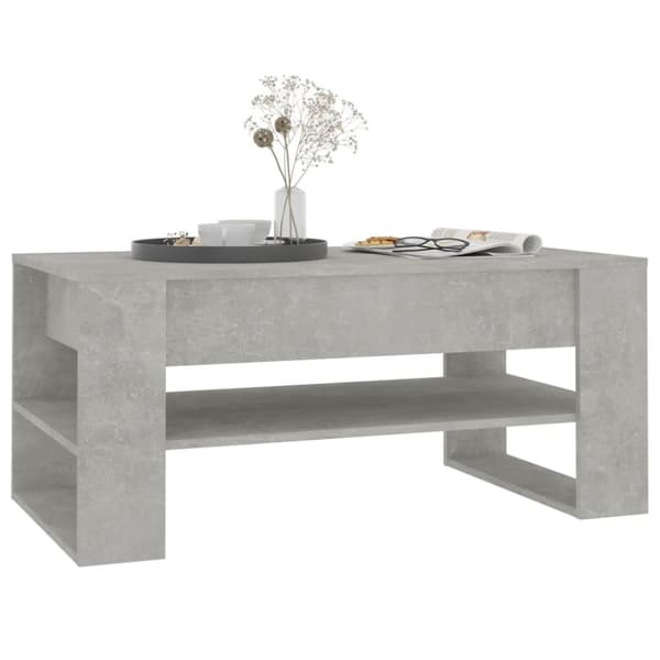 Sohvapöytä betoninharmaa 102x55x45 cm tekninen puu