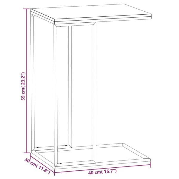 sidebord 40x30x59 cm konstrueret træ hvid