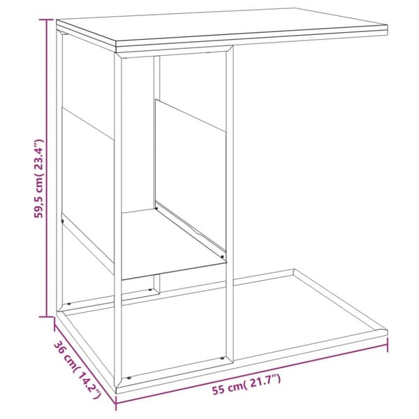 sidebord 55x36x59,5 cm konstrueret træ sort
