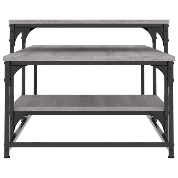 sofabord 102x60x45 cm konstrueret træ grå sonoma-eg
