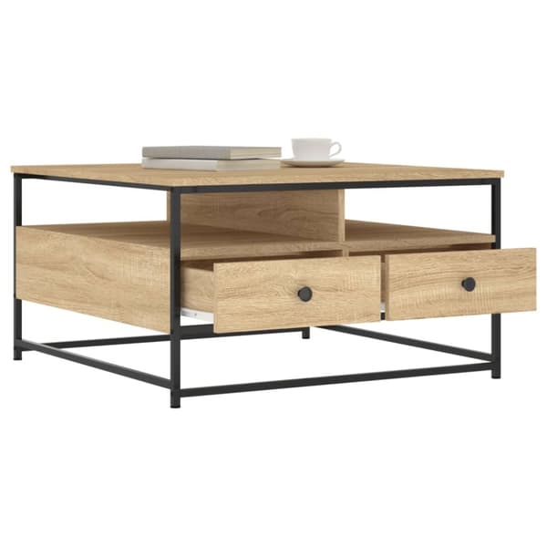 Soffbord sonoma-ek 80x80x45 cm konstruerat trä