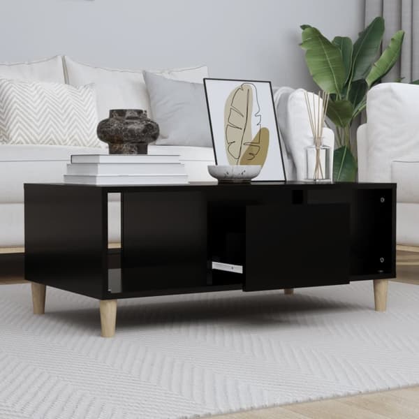 Soffbord svart 90x50x36,5 cm konstruerat trä