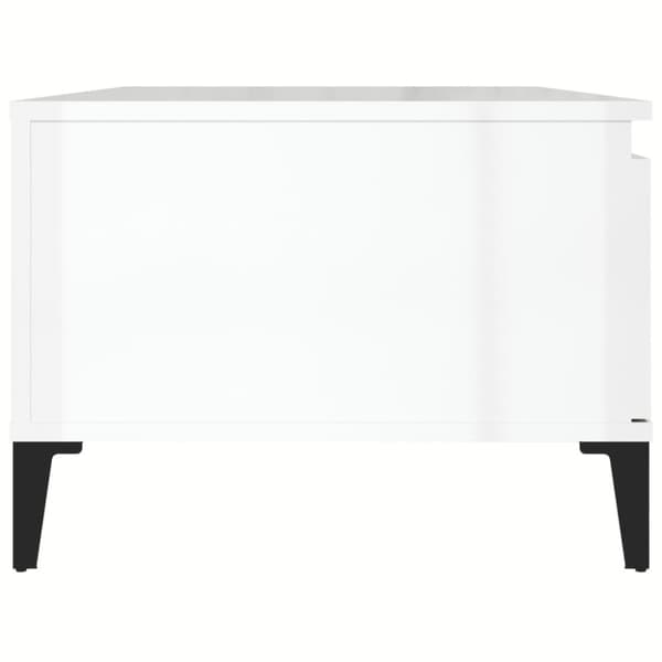 Soffbord vit högglans 90x50x36,5 cm konstruerat trä