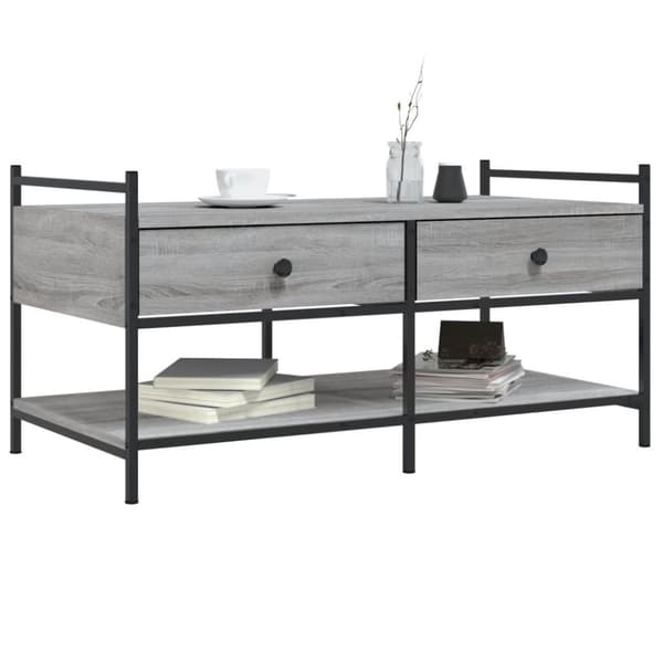 Sohvapöytä harmaa Sonoma 99x50x50 cm tekninen puu