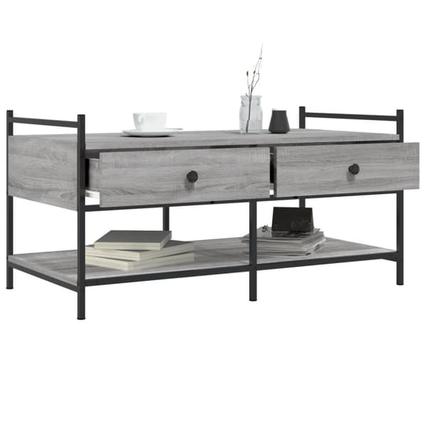 Sohvapöytä harmaa Sonoma 99x50x50 cm tekninen puu