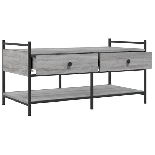 Sohvapöytä harmaa Sonoma 99x50x50 cm tekninen puu