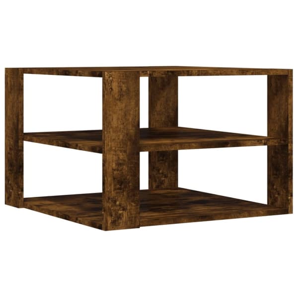 Soffbord rökfärgad ek 59,5x59,5x40 cm konstruerat trä