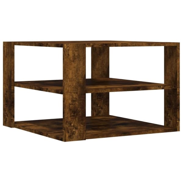 Soffbord rökfärgad ek 59,5x59,5x40 cm konstruerat trä