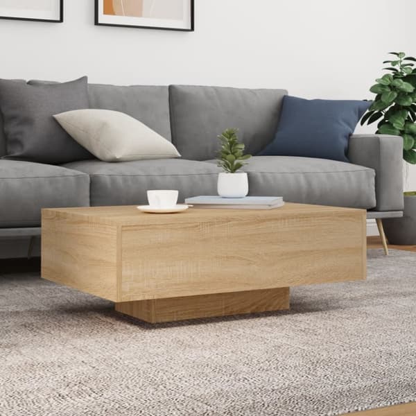 Soffbord med LED sonoma-ek 85x55x31 cm