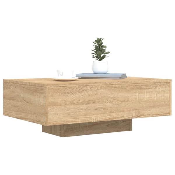 Soffbord med LED sonoma-ek 85x55x31 cm
